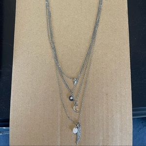 American Eagle silver layered necklace NWT